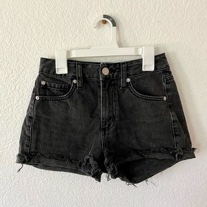 Garage Black High Rise Denim Shorts